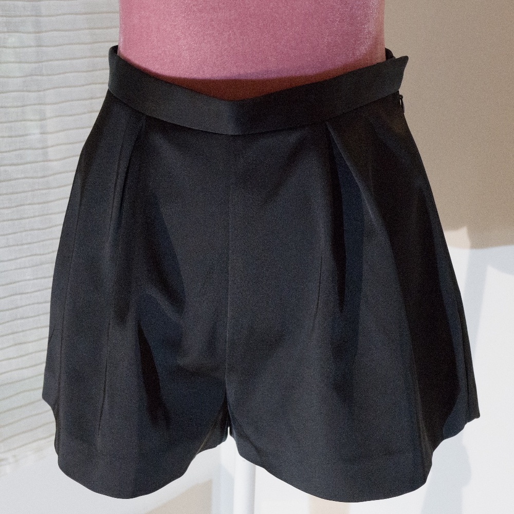 Black Satin Shorts
